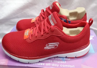 Women's SKECHERS Memory Foam RED Flex Appeal FIRST SIGHT Tennis Shoes 7W - Image 1 of 4