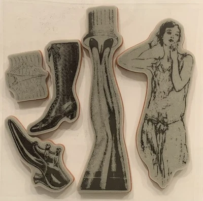 Hampton Art Graphic 45 Retro Fashion Desires Cling Rubber Stamps - Image 1 of 2