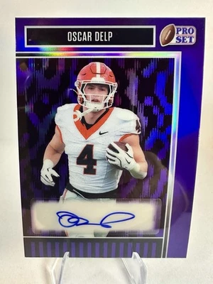 2025 Leaf Pro Set Oscar Delp Auto Purple 4/15 *JERSEY MATCH* Georgia Bulldogs TE - Image 1 of 3
