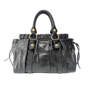 MIU MIU Black Vitello Bauletto Bag - Picture 1 of 14