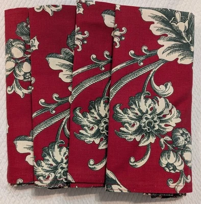 Ralph Lauren Set di 4 tovaglioli di stoffa 20x20 rosso, verde e bianco - Immagine 1 di 3