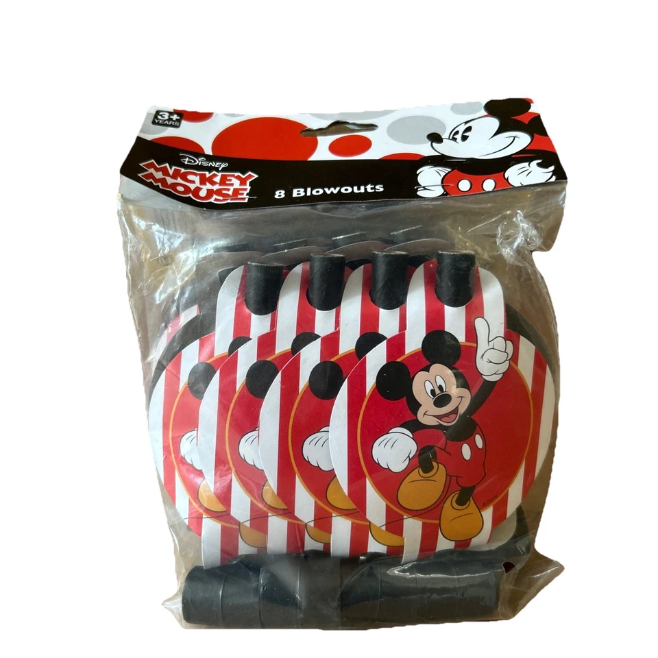 Suministros de cumpleaños de Mickey Mouse de Disney (8) sombreros de fiesta y (8) reventones Foto 1 de 1