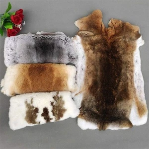 Assorted Natural Rabbit Skin Fur Pelts Grade Craft with Sewing Quality Leathe... - Picture 1 of 9