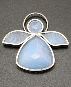 Vintage GHS, Inc Diamond Cut Iridescent Glass Angel Trinket - Picture 1 of 5