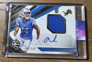 2021 Panini Limited Amon-Ra St Brown Jersey Relic Auto Card #'d 86/199 Lions - Bild 1 von 2