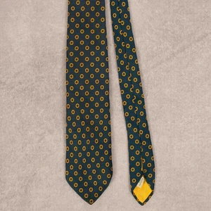 Vintage 1970s Geometric Print Tie Blue Beau Brummell - Picture 1 of 5