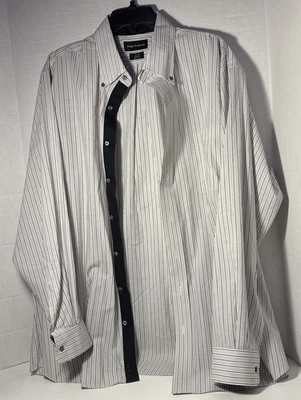 Paul Fredrick Men’s Long Sleeve Dress Shirt 18 X 36 Blk&White Pin Stripe Classic - Image 1 of 4