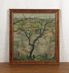 Ausdrucksstarke Baumlandschaft, erdige Töne Kunstwerk, Original Öl, Künstler Shister - Bild 1 von 13