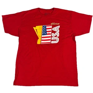 Concacaf Gold Cup USA United States Graphic T Shirt sz L LARGE Red Soccer - Picture 1 of 4