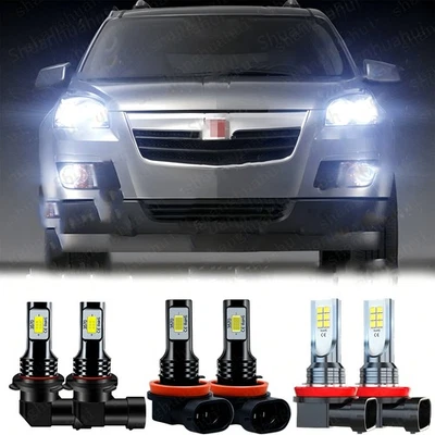 Faróis de LED + combo de lâmpadas de neblina 6 peças para Saturn Outlook 2007-2010 - 6000K - Imagem 1 de 4