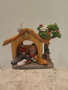 Vintage Handmade in Puerto Rico Nativity Set Folk Art - Picture 1 of 10