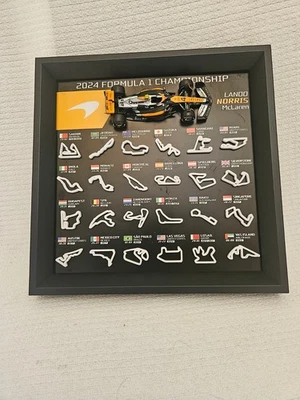 2024 Formula 1 Championship Lando Norris McLaren Course Maps Wall Art - Image 1 of 2
