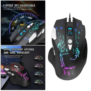 USB RGB LED Kabelgebundene Gaming-Maus 6400 DPI einstellbare optische Mäuse - Afbeelding 1 van 7