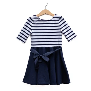 Polo Ralph Lauren Striped Ponte Dress Cotton  Little Girls Sz 5 Nautical French - Picture 1 of 5