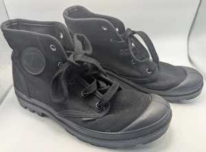 Stivali donna Palladium Pampa Hi tela nero su nero skater stringati taglia 9 - Foto 1 di 13
