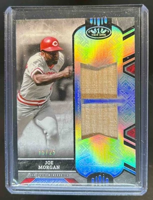 2025 Topps Tier One Joe Morgan Legend Relics Silver Bat Dual #15/25 Reds - Image 1 of 2