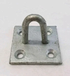 Heavy Duty Galvanised EYE on plate for Washing Line Rope Cord Hoist Winch Wheel - Picture 1 of 1