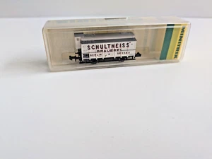 Minitrix N 13601 Kühlwagen SCHULTHEISS (Bierwagen) mit Brhs, weiß - Bild 1 von 4