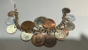 Vintage Coin Charm Bracelet - Picture 1 of 6