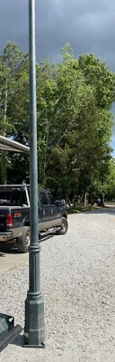 1 винтажный рифленый колониальный столб уличного освещения высотой 15 футов, может доставить — зеленый цвет - Изображение 1 из 4