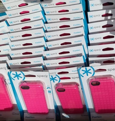 Venta al por mayor Lote de 20 NUEVAS fundas de teléfono de piel de píxeles moteados para iPhone 5 ¡Rosa! Foto 1 de 3