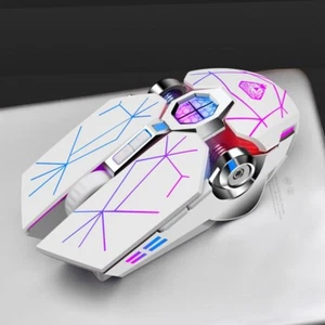 Gaming Mouse Silent Backlit Rechargeable Wireless Multi-Colour For Laptop - Picture 1 of 16