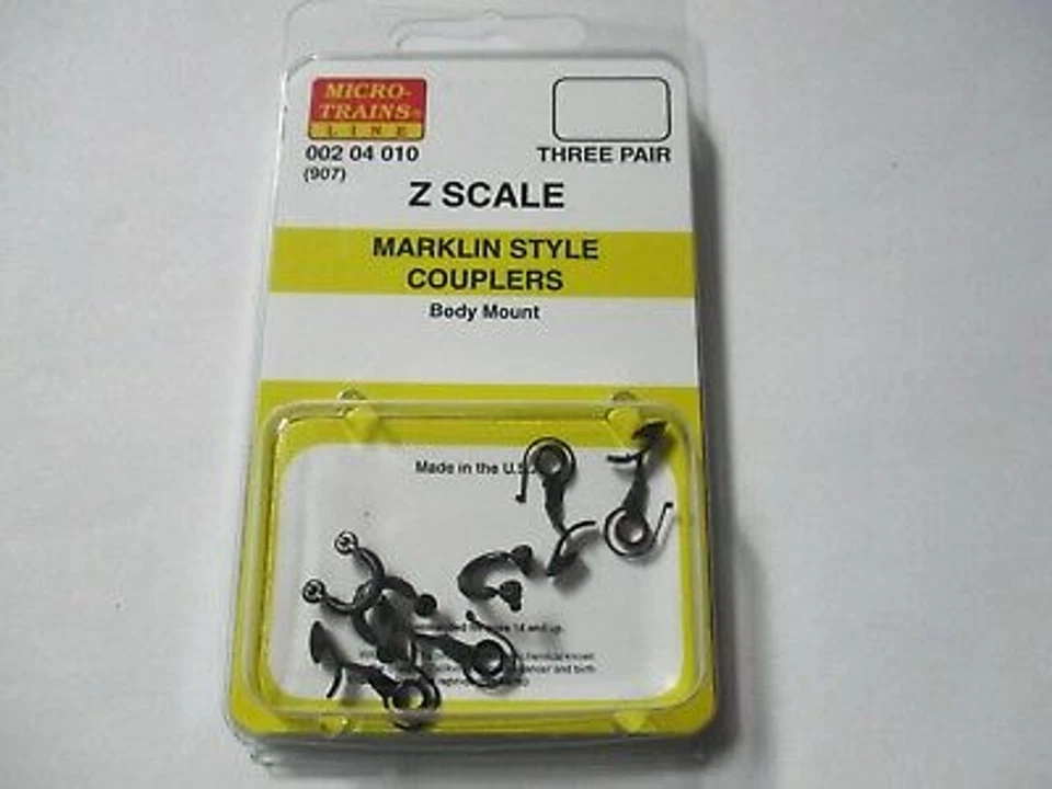 Micro Trains Z Scale (907) Z Marklin Style Body Mount Couplers 3 Pair ~ 00204010 - Image 1 of 1