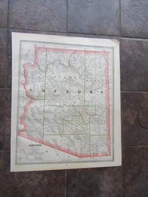 1885 Original Map of Arizona Territory - Image 1 of 3