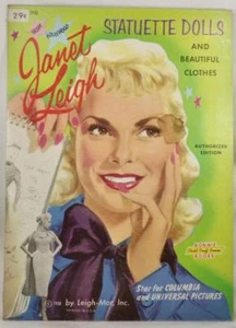 Janet Leigh Paper Doll Book Statuette Dolls Clothes Cut Vintage - Picture 1 of 20