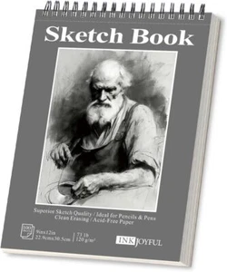 Premium 120gsm Sketch Book - 9"x12" Spiral Bound Drawing Pad 1 Pack of 100 Sh - Picture 1 of 7