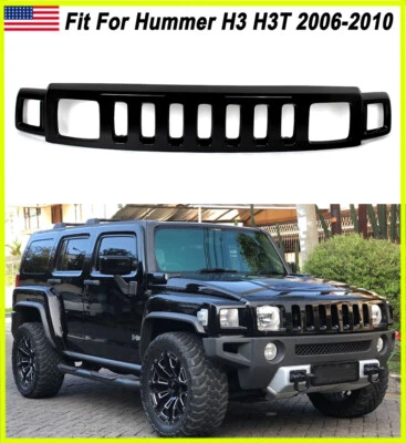 For Hummer H3 H3T 2006-2010 Factory Style Gloss Black Front Bumper Upper Grille - Image 1 of 4