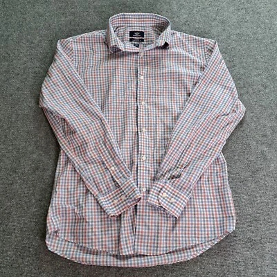 Camisa Dockers Para Hombre Talla Mediana Roja Azul Blanca Cuadros Abotonada Manga Larga Foto 1 de 4