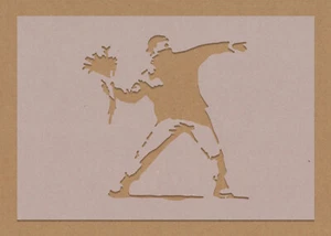 Plantilla lanzador de flores Banksy Rage arte callejero graffiti A6 A5 A4 A3 - Imagen 1 de 1