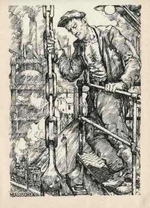 INDUSTRIE ARBEITER - Hans BALUSCHEK - Berlin - Strichätzung 1929 HEYDER - Picture 1 of 1