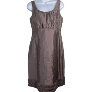 Boden US 6 Women's Sleeveless Dress Taupe Shimmer Neutral Mother Of Bride Silk - Picture 1 of 6