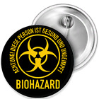 Biohazard - Achtung: Ges Button Anstecker Pin div. Größen Flaschenöffner Spiegel