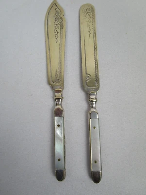 WMF - WMF N - Käsemesser / Buttermesser - Perlmuttgriffe - versilbert - Bild 1 von 4