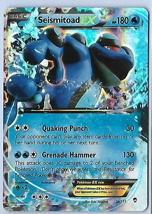 Seismitoad-EX - 20/111 - Holo Rare ex NM-LP Pokemon XY - Furious Fists - Image 1 of 1