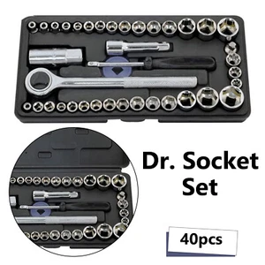 Juego de enchufes Dr. Rolson de 1/4"" y 3/8"" con enchufes de estuche de almacenamiento y barra de extensión - Imagen 1 de 12