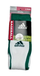 Adidas, Sports All In One, White w/Green Stirrup OTC Socks, 2Pk. Size 13C-4Y - Picture 1 of 4