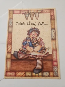 Current Dianna Marcum Happy Birthday Greeting Card Dolls Red Hair Heart - Picture 1 of 6