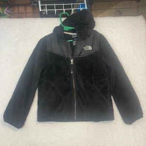 The North Face Girls Xs 6 Denali Full Zip Hooded Jacket Black Soft Fur - Picture 1 of 4