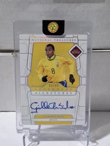 2022 GILBERTO SILVA 27/99 AUTO PANINI NATIONAL TREASURES FIFA ROAD TO WORLD CUP - Picture 1 of 3