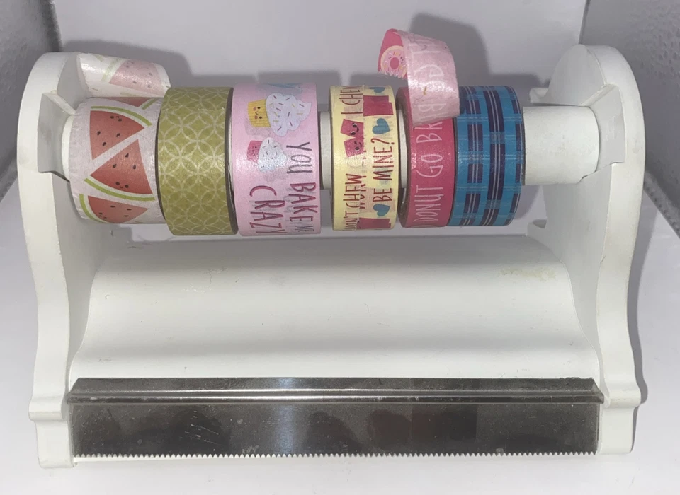 Dispensador de fita Washi e 6 rolos de fita usados - Imagem 1 de 3