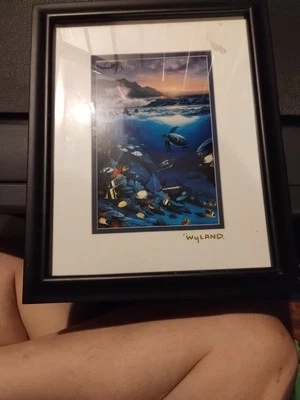 RARO Wyland & Roy Tabora "ACIMA E ABAIXO" 1991 IMPRESSÃO Emoldurada - Imagem 1 de 2