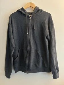 Fruit Of The Loom Men's Classic Solid Gray Cotton Full Zip Long Sleeve Hoodie M - Picture 1 of 3