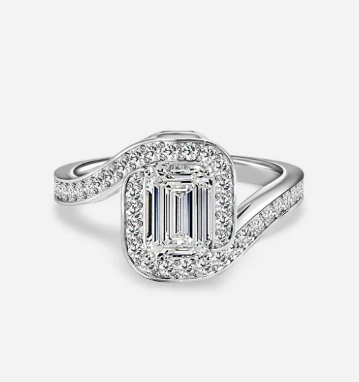 GIA IGI Lab Grown Diamond Engagement Ring 1,35 Karat Smaragdschliff 950 Platin - Bild 1 von 4