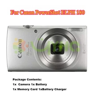 For Canon PowerShot ELPH180 Digital Camera- Sliver 85% New W/ Battery, Sd Card - Picture 1 of 9