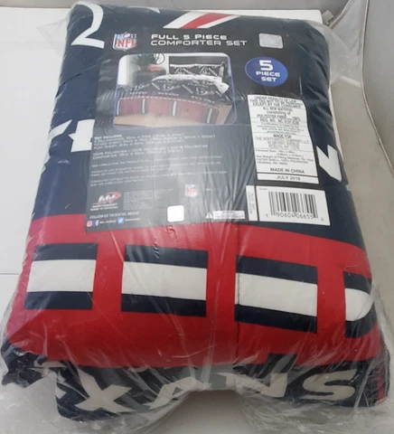 NFL Houston Texans Full Size 5 PIECE Comforter Bedding Set 100% Polyester NEW Cover
