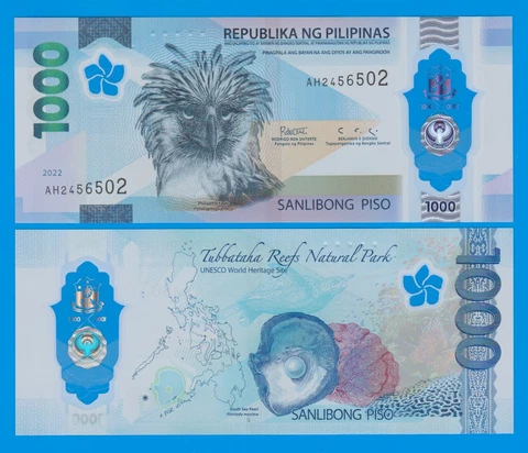 Philippines 1000 Piso P 241 New 2022 Polymer UNC Cover